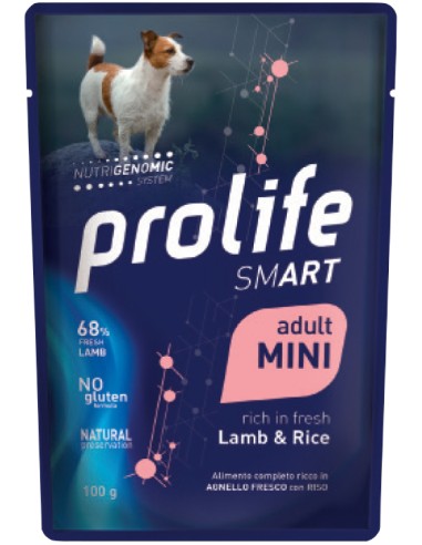 Prolife Busta Smart Adult Mini Agnello e Riso gr 100. Cibo Umido Per Cani.