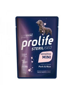 Prolife Busta Sterilsed Sensitive Mini Maiale e Riso gr 100. Cibo Umido Per cani 2