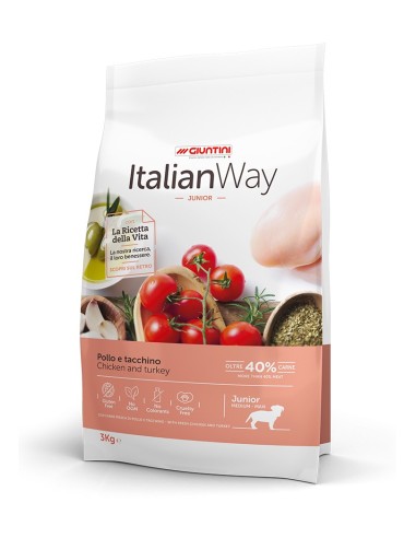Italian Way Junior med/max kg.3 . Cibo Secco Per Cuccioli