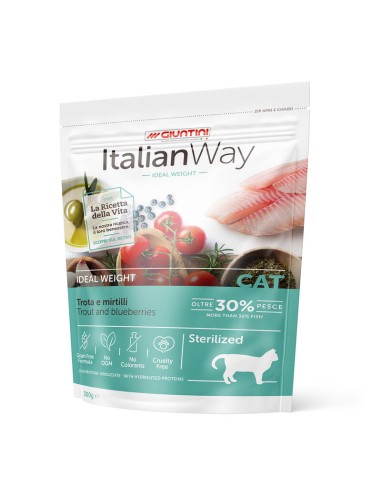 Italian Way gatto Ideal weight Trota gr.300. Crocchette per gatti