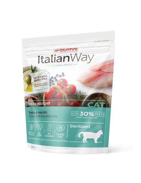 Italian Way gatto Ideal weight Trota gr.300. Crocchette per gatti