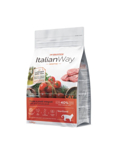 Italian Way gatto sterilizzato .Maiale kg.1,5. Cibo Secco Per Gatti