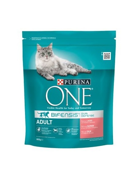Purina One Cat Salmone e cereali adult gr 800. Cibo Secco Per Gatti