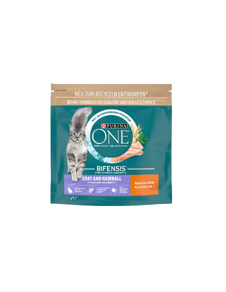 Purina One Cat Adult Coat and Hairball gr 800. Cibo Secco Per Gatti