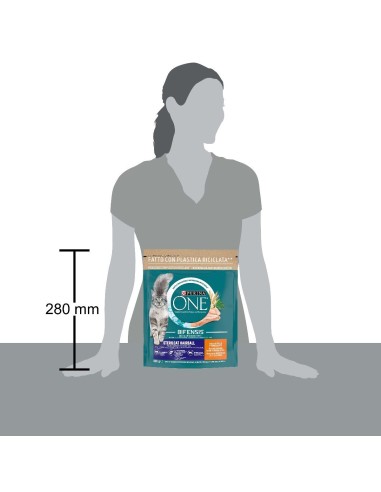 Purina One Cat Bifensis Sterilizzato Hairball  Pollo e Cereali gr 800. Cibo Secco Per gatti