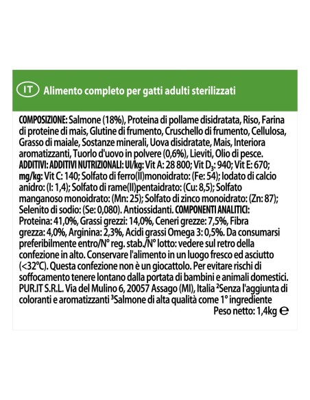 Pro Plan Cat Liveclear Adult Sterilised Salmone Kg.1,4 Cibo Secco Per Gatti