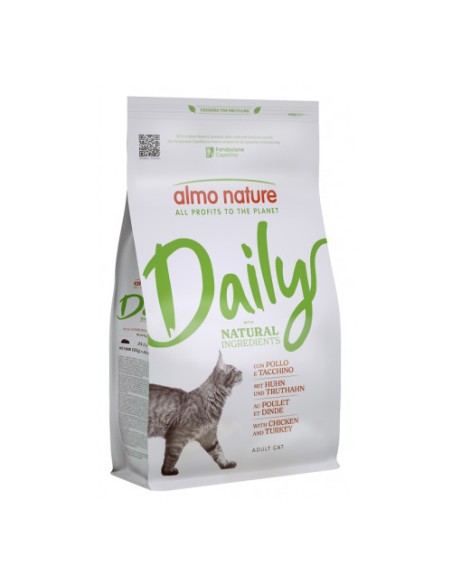 Almo Daily gatto Pollo e Tacchino kg 12. Cibo Secco Per Gatti