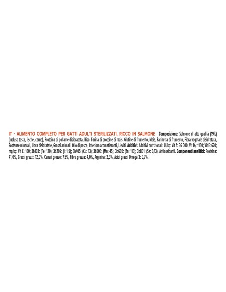 Pro Plan Sterlised Vital Function Salmone gr 400. Cibo secco per gatti .