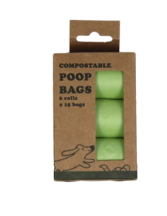 Sacchetti biodegradabili per escrementi 6 rotoli x 15 pezzi- Igiene per cani .