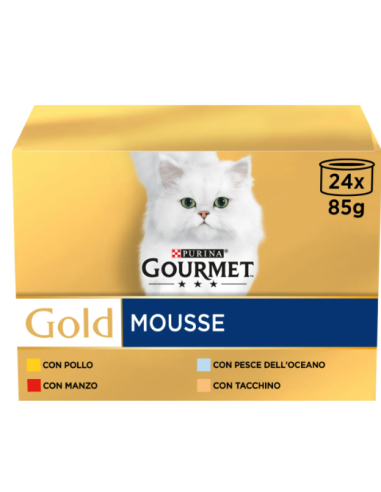 Gourmet gold Multipack Mousse box 24 pezzi gr 85. Cibo Umido per Gatti .