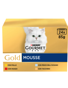 Gourmet gold Multipack Mousse box 24 pezzi gr 85. Cibo Umido per Gatti . 2