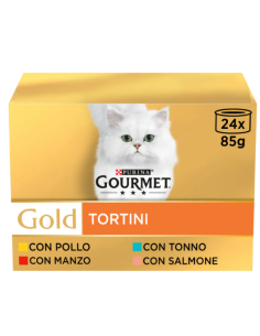 Gourmet gold Multipack Tortini 24 pezzi da gr 85. Cibo Umido Per gatti. 2