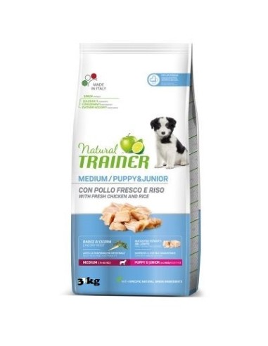 Trainer Dog Natural Medium Puppy e Junior kg 3 Cibo Secco Per Cani