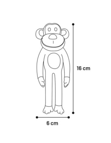 Gioco Scimmia Latex cm 16. Giochi per cani.