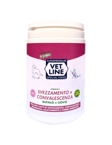 Vet Line Svezzamento e Covalescenza Bufalo e Uovo gr.550 per Cani e Gatti.Crocchette per cani