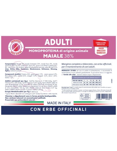 Vet Line Adulti Maiale kg.3.Crocchette per cani.