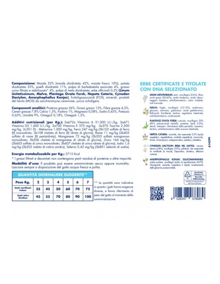 Vet Line Salute Snelli Maiale Grain Free gr.400. Cibo Secco Per gatti.
