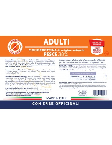 Vet Line Adulti Pesce kg.12,5.Crocchette per Cani .