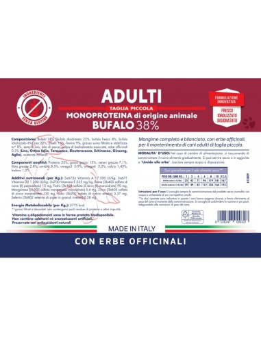 Vet Line Adulti Bufalo kg.3. Crocchette per cani .