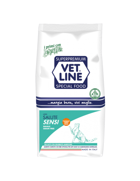 Vet Line Salute Sensi Maiale Grain Free gr.400.Cibo Secco Per Gatti.