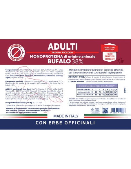 Vet Line Salute Bufalo Taglia Piccola gr.800. Crocchette per cani