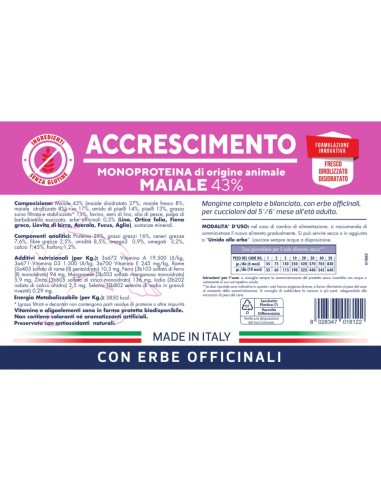 Vet Line Accrescimento Maiale kg.3. Puppy.