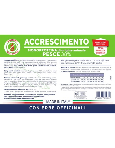 Vet Line Accrescimento Pesce kg.3. Puppy.