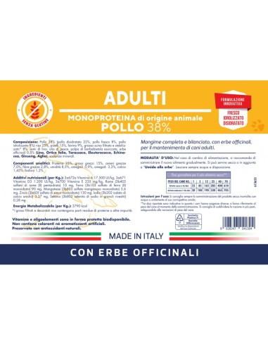 Vet Line Adulti Pollo kg.3. Crocchette per cani .