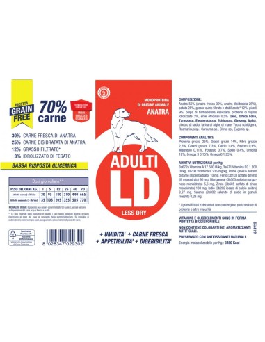 Vet Line Adulti LD Anatra Grain Free KG.3. Crocchette per Cani .