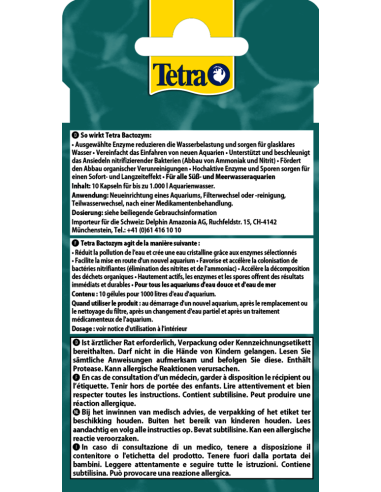 Tetra Bactozym 10 compresse. Trattamento e Cura Dell'acqua