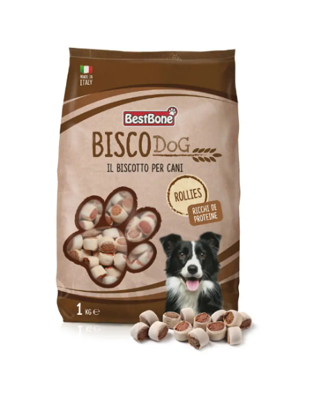 Record Biscodog Biscotti Rollies kg 1. Snack Per cani.