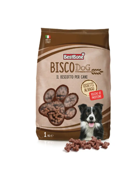 Record Biscodog Biscotti Ossetti al ragù kg 1. Snack per cani .