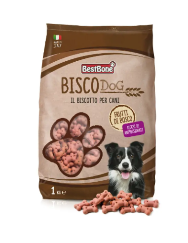 Record Biscodog Biscotti Frutti di Bosco kg 1. Snack per Cani