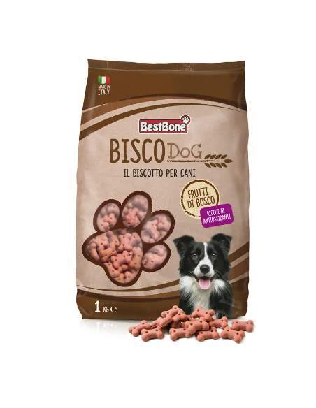 Record Biscodog Biscotti Frutti di Bosco kg 1. Snack per Cani