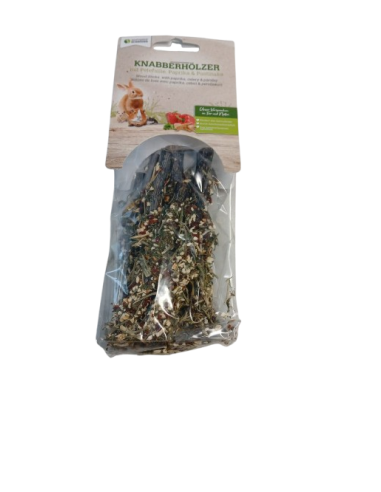 Bastoncini Legno Con Sedano paprika e prezzemolo 50 gr. Snack per roditori