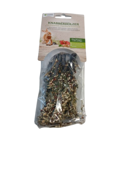 Bastoncini Legno Con Sedano paprika e prezzemolo 50 gr. Snack per roditori