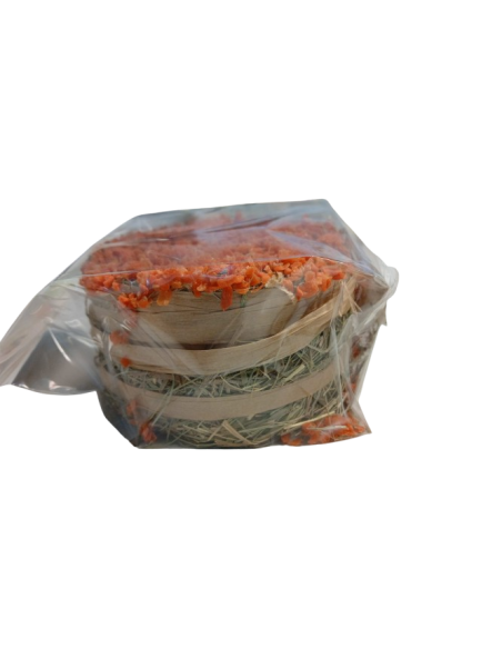 Tortino Fieno Con Carota gr 75. Snack Per Roditori