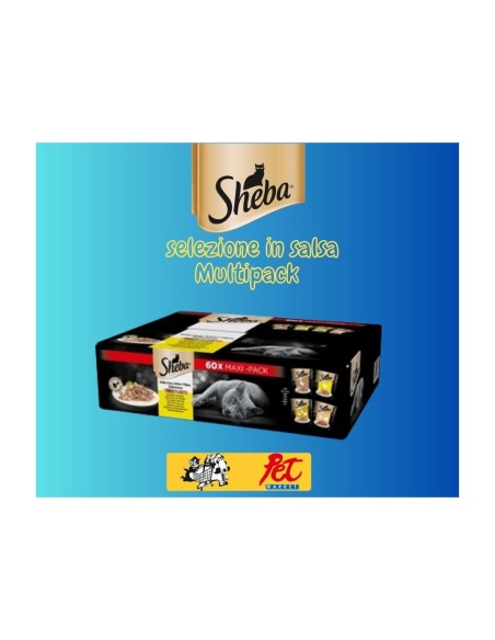 SHEBA Multipack 60 pz.xgr.85 Selezione in Salsa. Cibo Umido Per Gatti