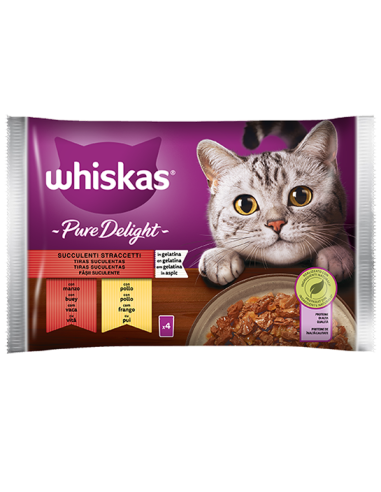 Whiskas Straccetti Selezione Gustosa 4 x85 gr . Alimento Per Gatti.