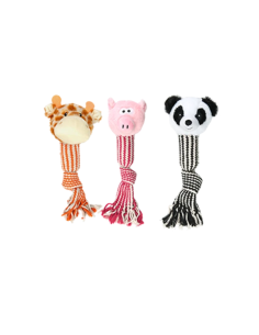 Maiale Giraffa Panda Corda con suono cm 45. Giochi Per Cani. 2