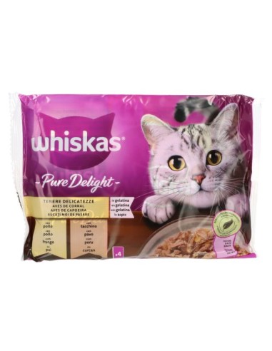 WHISKAS Pure Delight 4x85 Gr.Tenere Delicatezze. Cibo Umido Per gatti .