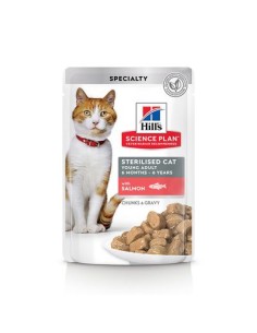Hill's Feline Busta Sterilizzato Salmone gr 85. Cibo Umido Per gatti. 2