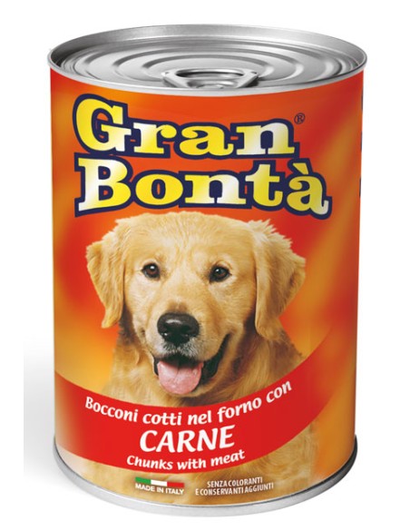 Gran Bonta Cane Bocconi Carne gr 400.Cibo Umido Per cani .