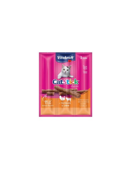 Vitakraft Cat stick Mini tacchino e agnello 3pz gr.18.Snack Per Gatti.