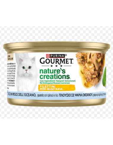 Gourmet Nature's Creation Pesce dell'oceano Spinaci  e Riso gr 85. Cibo Umido Per Gatti