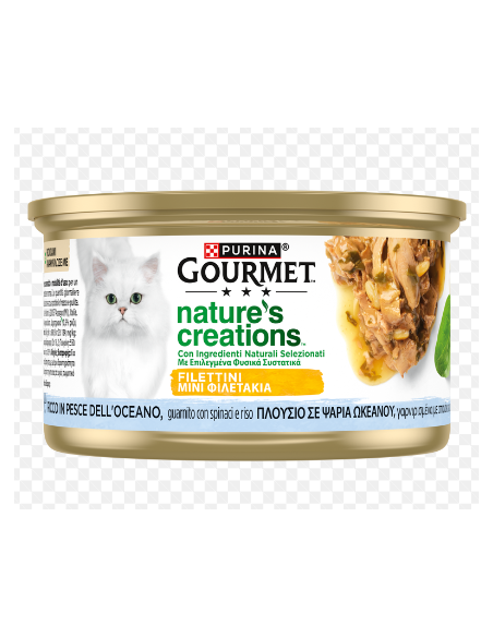 Gourmet Nature's Creation Pesce dell'oceano Spinaci  e Riso gr 85. Cibo Umido Per Gatti