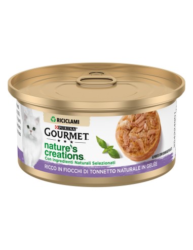 Gourmet Nature's Creations Fiocchi di Tonnetto al Naturale gr 70.  Cibo Umido Per Gatti