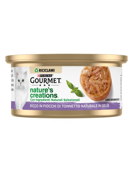 Gourmet Nature's Creations Fiocchi di Tonnetto al Naturale gr 70.  Cibo Umido Per Gatti