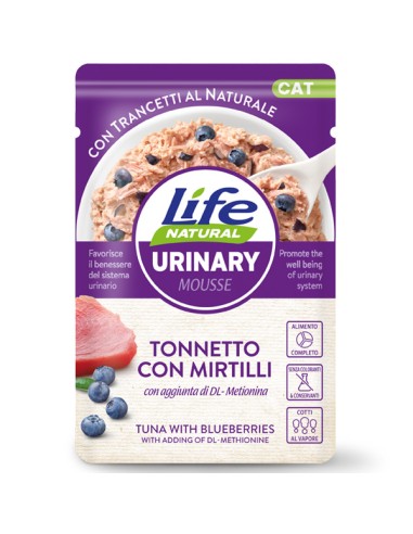 Life Cat busta Urinary Tonnetto e Mirtilli gr.70. Cibo Umido Per Gatti.