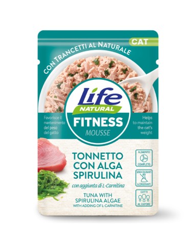 Life Cat busta Fitness Tonnetto e Alga Spirulina gr.70. Cibo Umido Per Gatti